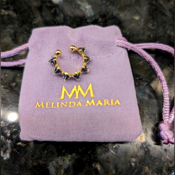 Melinda Maria Blue Gemstone & Gold Ear Cuff- Beautiful! - Picture 2 of 6